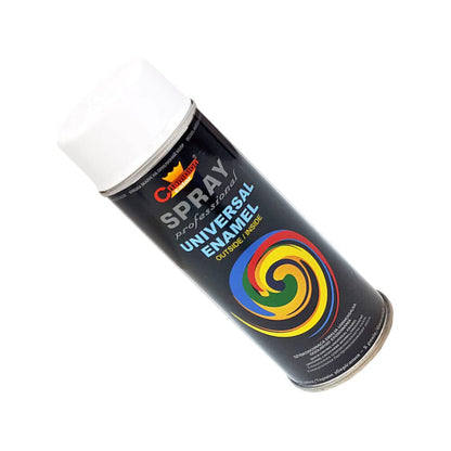 400 mL Pure White Matt (RAL 9010) Universal Gloss Enamel Spray Paint - Fast Drying High Shine Finish with Strong Coverage - for Metal, Wood, Plaster and Selected Plastics, Indoor and Outdoor Use