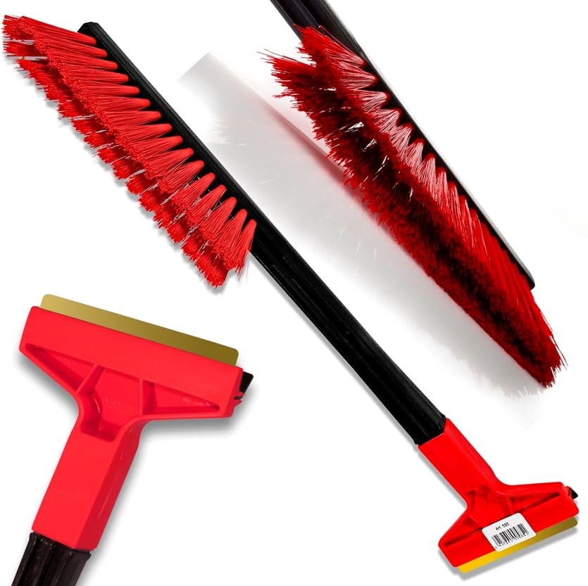 MURSKA ICE SCRAPER WITH BRUSH - Car Windscreen Ice Scraper & Brush - Frost Snow Window De-Icer for Car, Van (42 cm - 16" + Brush)