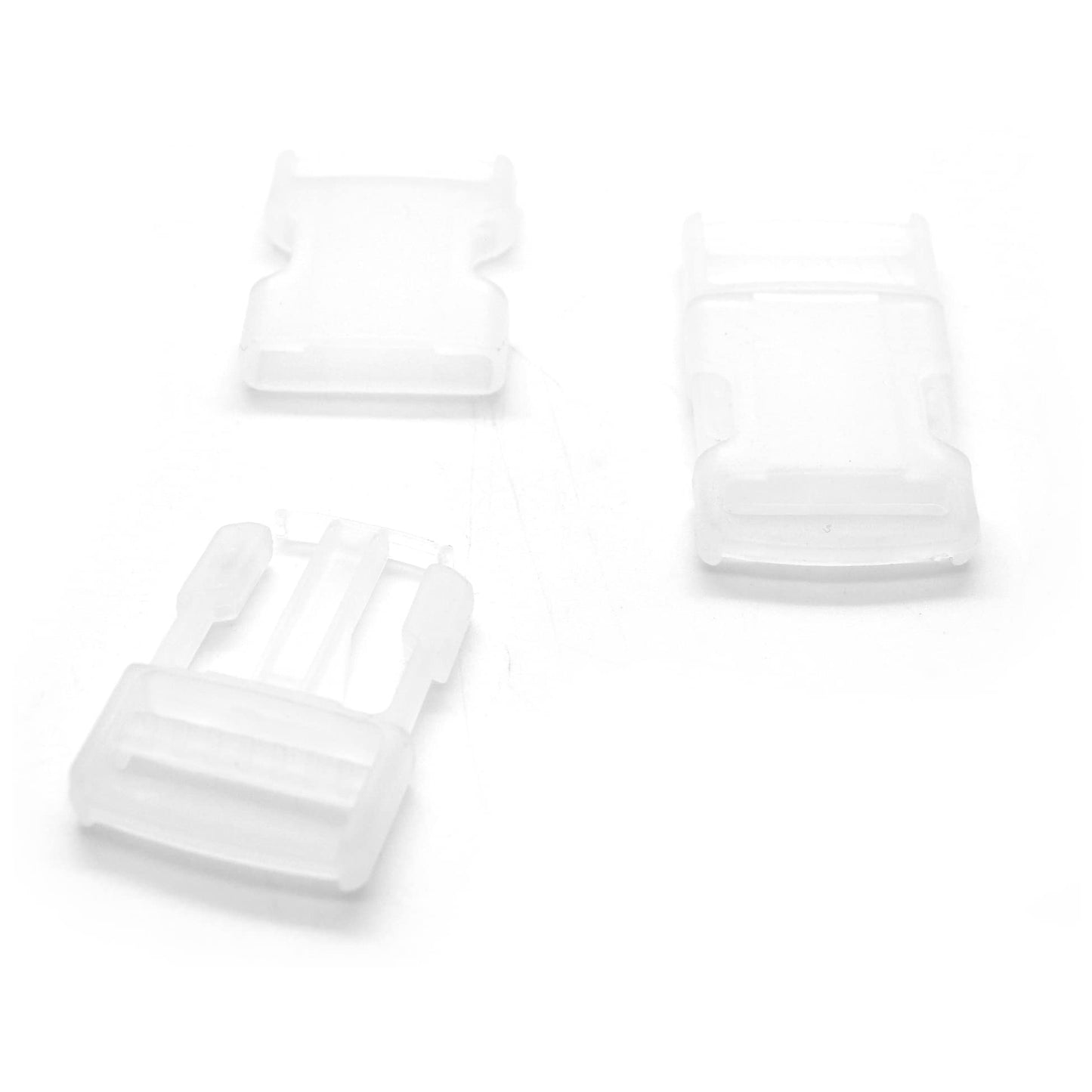Side Release Buckles Clips for 30 mm Webbing, Luggage, Back Pack / Rucksack, Straps (Clear, 2 pieces)