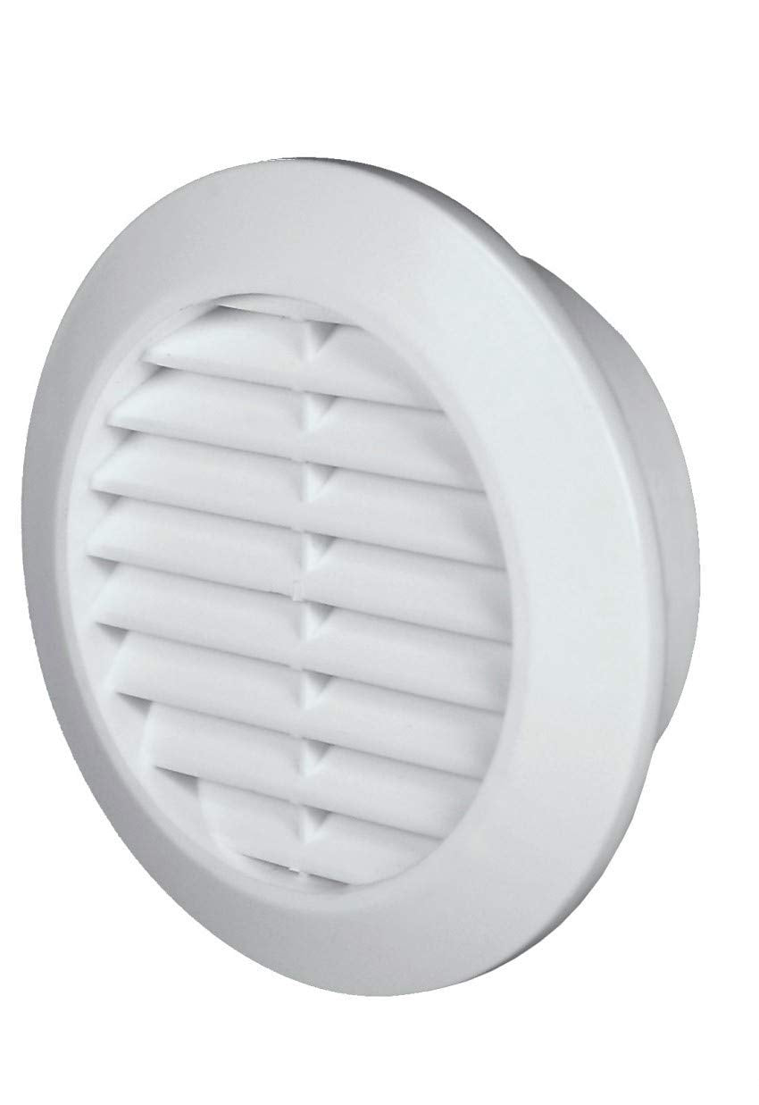White Mini Round Air Vent Grille 60mm with Flange and Fly Screen Ventilation Cover