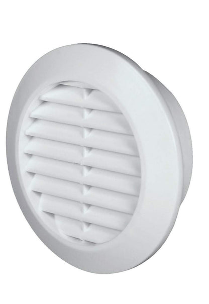 White Mini Round Air Vent Grille 70mm with Flange and Fly Screen Ventilation Cover