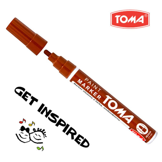 Brown Oil-Based Paint Marker Pen Permanent - 2.5mm Round Tip, Fast-Drying Waterproof Ink - Universal for All Surfaces