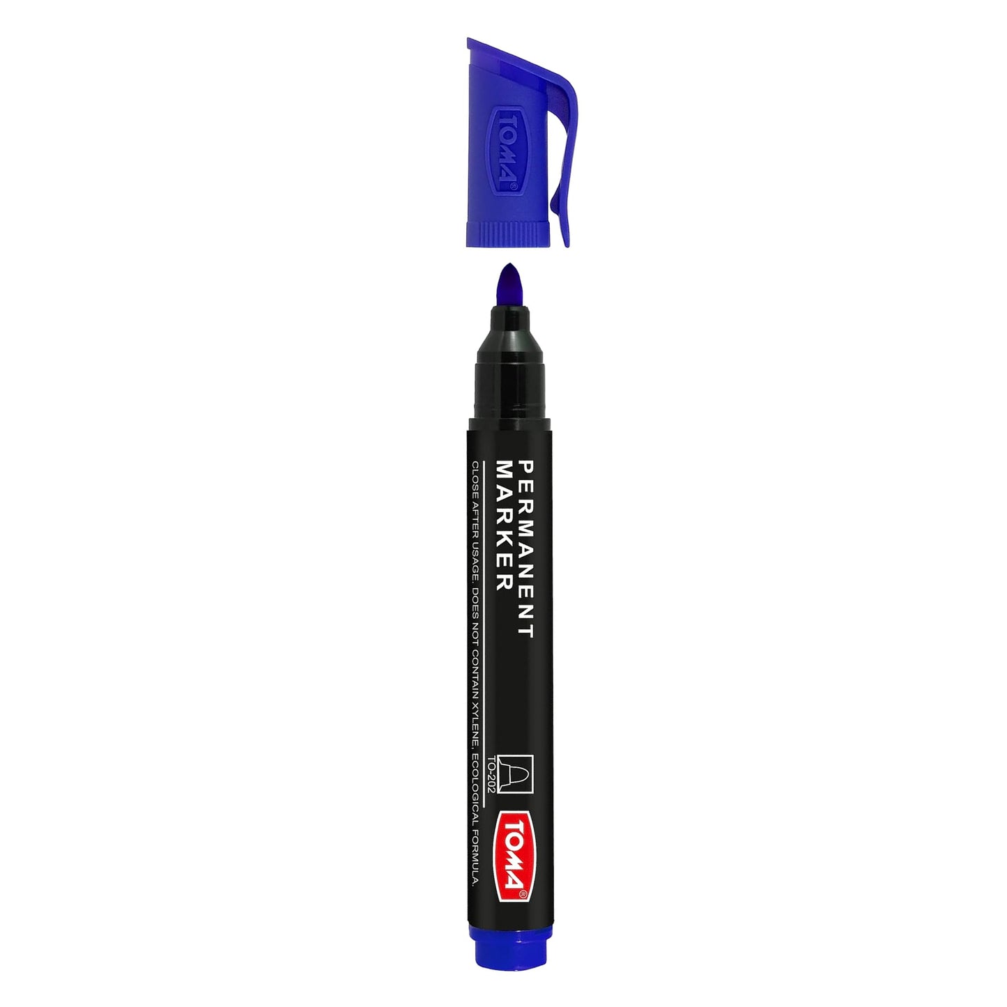 Blue Permanent Marker Pen - Waterproof 2.0 mm Fibre Tip - Durable Writing Marker for Cardboard, Plastic, Metal, Glass, Wood