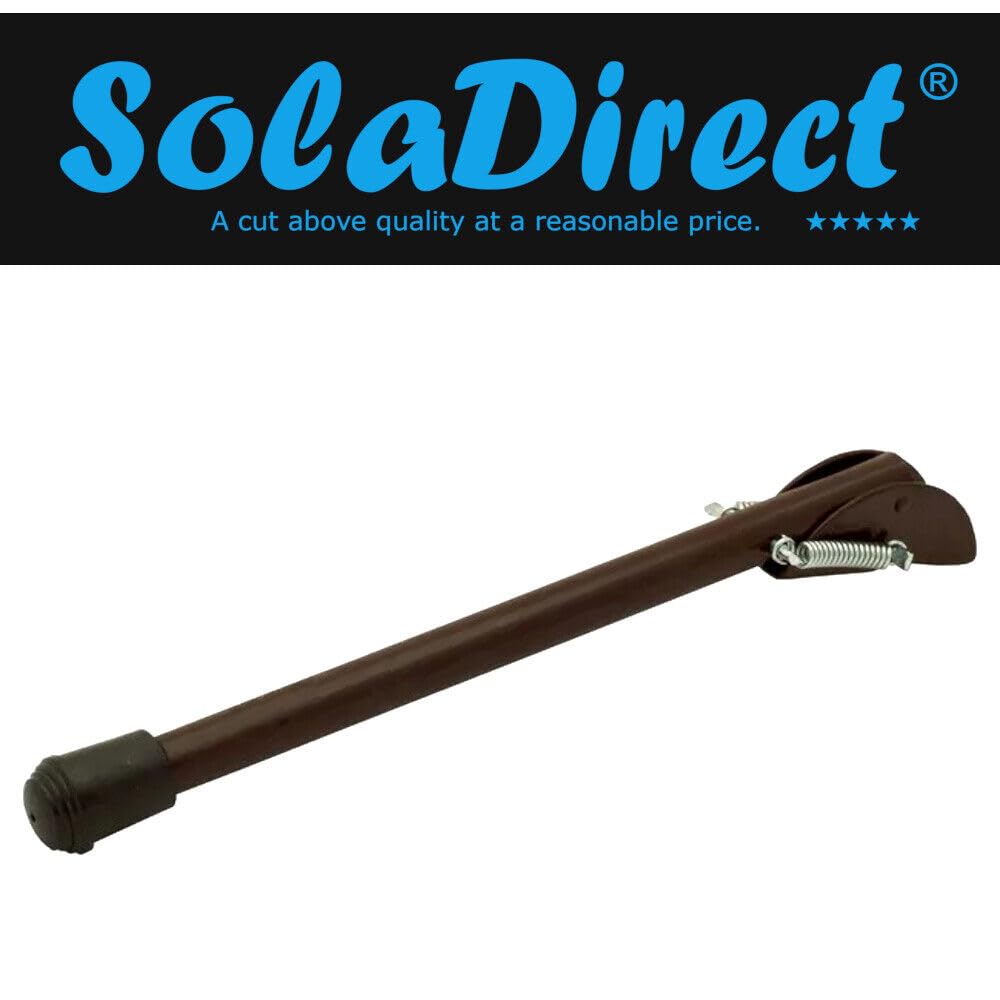 50 cm / 20 in Brown Kick Down Door Stop - Keep The Door Stay Open for Gate, Home, Office - Metal Door Stopper with Rubber Bumper
