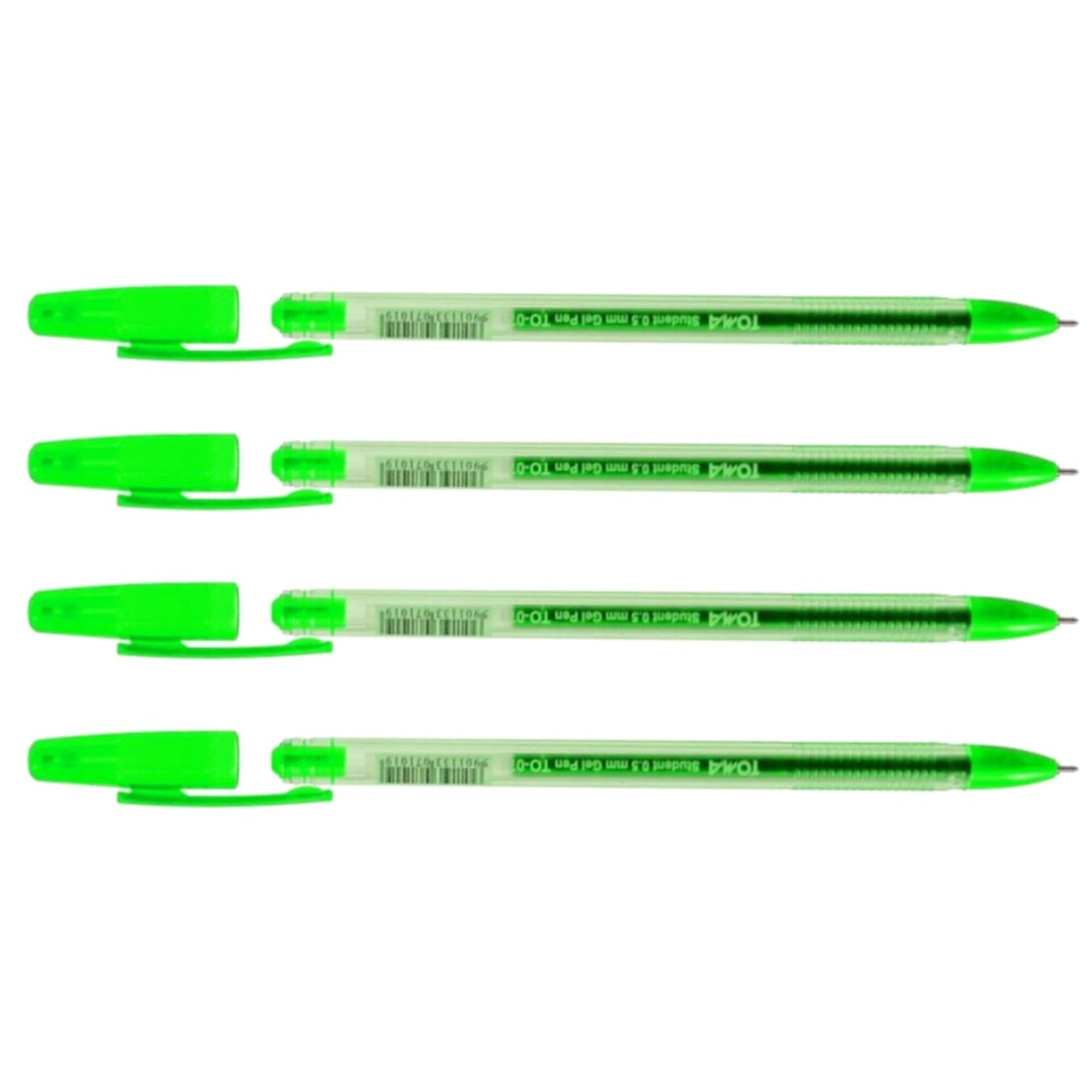 Ballpoint Pens, Gel Ink Ballpoint Pens, Smudge Free, Extra Fine Point 0.5 mm, Ideal for School, Office (Green, 4 Pens)