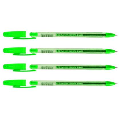 Ballpoint Pens, Gel Ink Ballpoint Pens, Smudge Free, Extra Fine Point 0.5 mm, Ideal for School, Office (Green, 4 Pens)