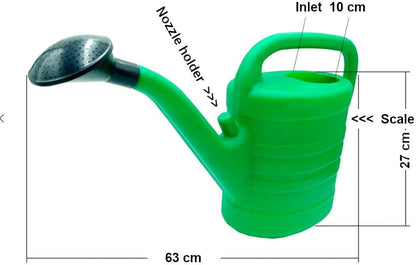 10L Watering Can, Green Lightweight Plastic Watering Can Black Detachable Sprinkler Rose Head, Outdoor & Indoor Hydrate Water Can