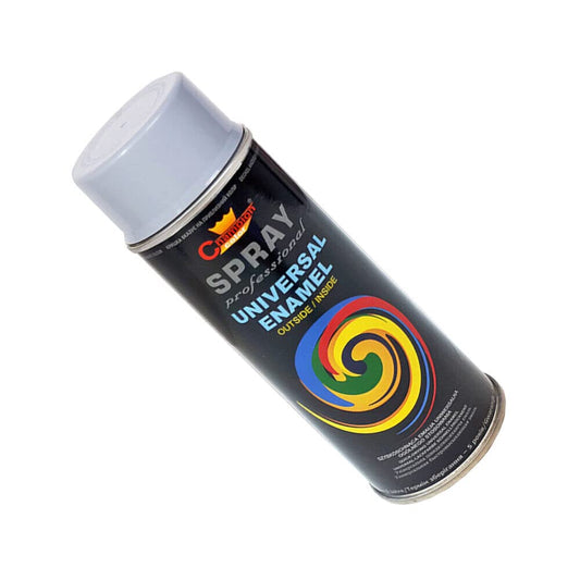 400 mL White Aluminium (RAL 9006) Universal Gloss Enamel Spray Paint - Fast Drying High Shine Finish with Strong Coverage - for Metal, Wood, Plaster and Selected Plastics, Indoor and Outdoor Use