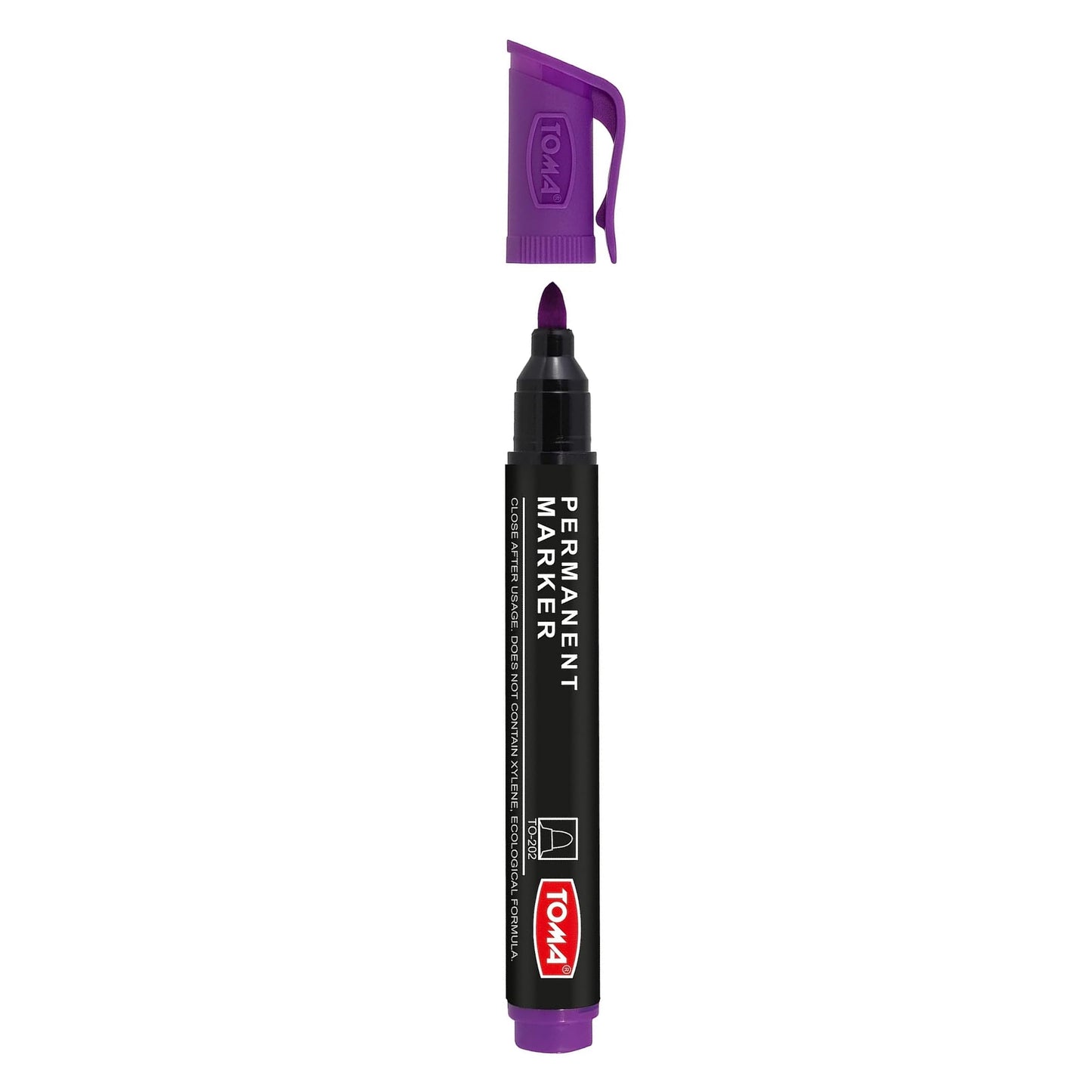 Purple Permanent Marker Pen - Waterproof 2.0 mm Fibre Tip - Durable Writing Marker for Cardboard, Plastic, Metal, Glass, Wood
