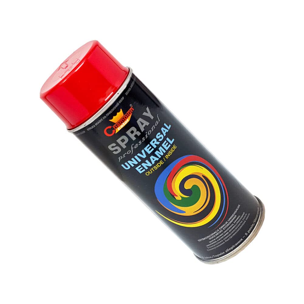 400 mL Traffic Red (RAL 3020) Universal Gloss Enamel Spray Paint - Fast Drying High Shine Finish with Strong Coverage - for Metal, Wood, Plaster and Selected Plastics, Indoor and Outdoor Use