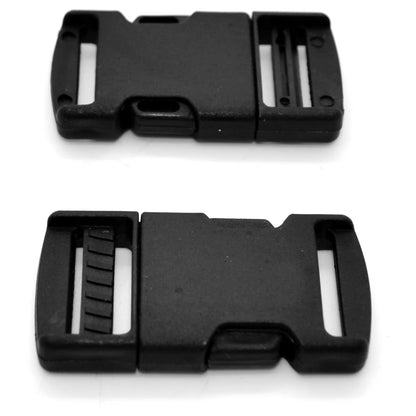 Side Release Buckles Clips for 50 mm / 2 in Webbing, Luggage, Back Pack / Rucksack, Straps (Black, 6 pieces)
