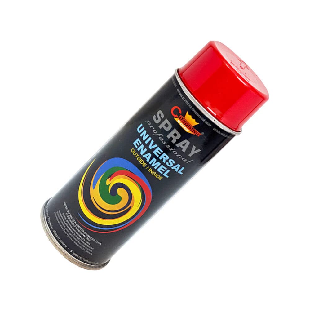 2 x 400 mL Traffic Red (RAL 3020) Universal Gloss Enamel Spray Paint - Fast Drying High Shine Finish with Strong Coverage - for Metal, Wood, Plaster and Selected Plastics, Indoor and Outdoor Use
