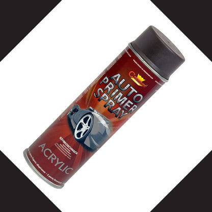 500 mL Black Acrylic Auto Primer Spray - Anti-Corrosion Undercoat for Steel and Cast Iron - for Car Body Panels, Alloy Wheels, Hub Caps and Metal Parts, Fast Drying, Hard and Flexible Base Coat