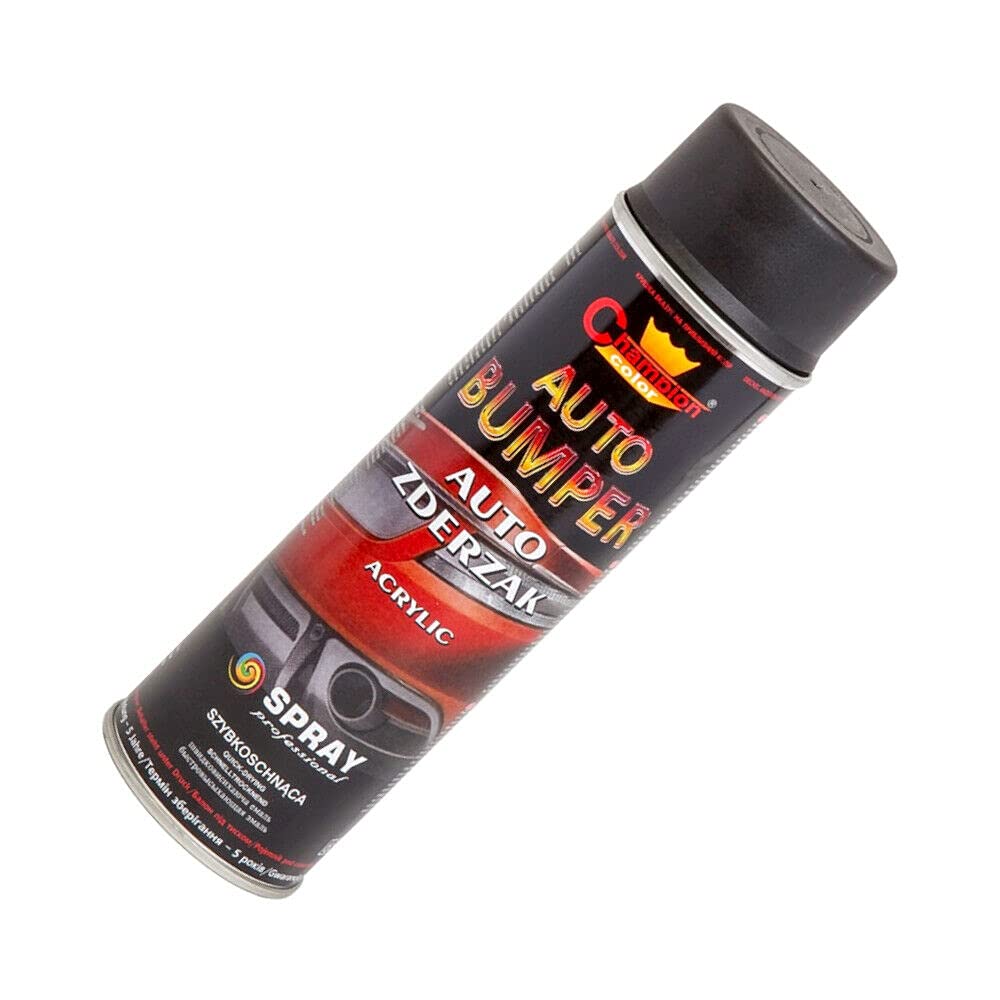 500 mL Black Plastic Bumper Paint Acrylic Spray Fast Drying - for PP and ABS Car Trim, Dashboards, Spoilers - High Adhesion, Even Finish for Plastic Parts, Suitable for Renovation, Customisation