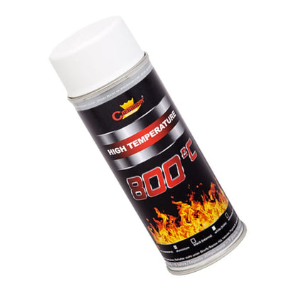 400 mL White RAL 9003 Heat-Resistant Enamel Paint Silicone-Based Up to 800 C - High Temperature Metal Coating