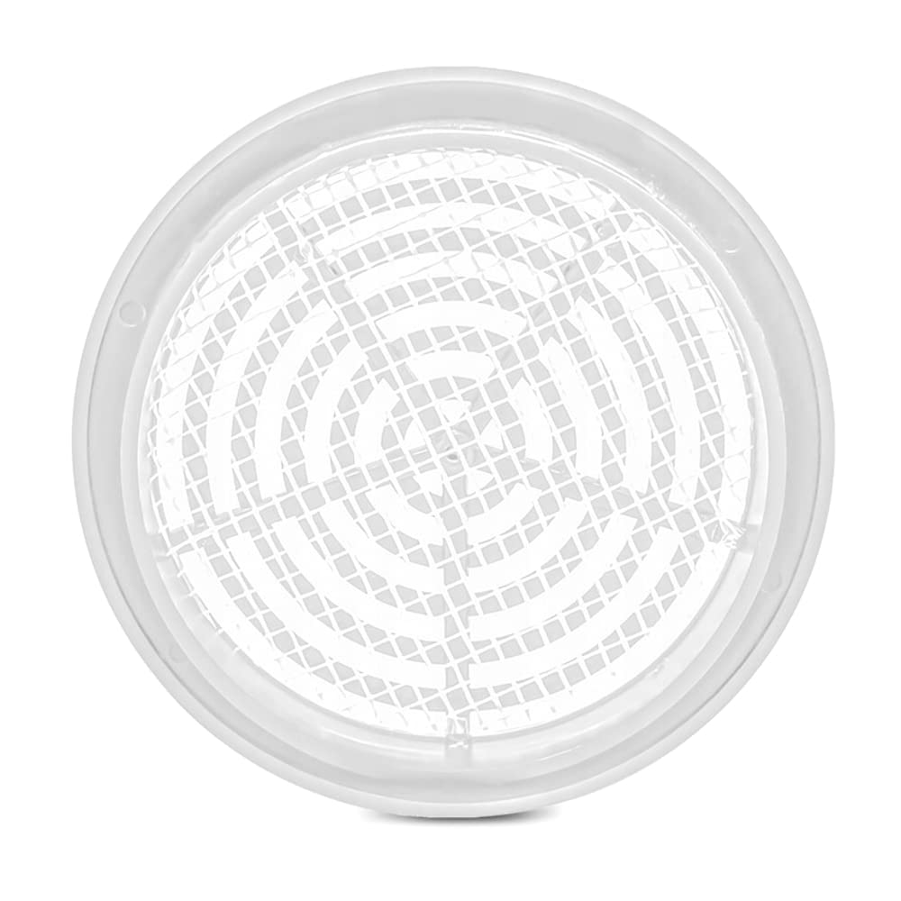 White Mini Round Air Vent Grille 80mm with Flange and Fly Screen Ventilation Cover