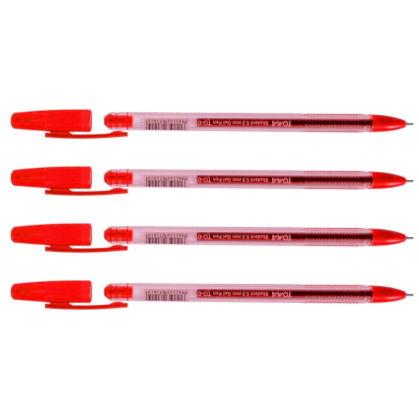 Ballpoint Pens, Gel Ink Ballpoint Pens, Smudge Free, Extra Fine Point 0.5 mm, Ideal for School, Office (Red, 4 Pens)