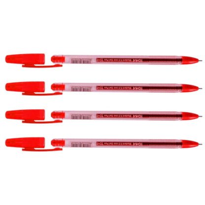 Ballpoint Pens, Gel Ink Ballpoint Pens, Smudge Free, Extra Fine Point 0.5 mm, Ideal for School, Office (Red, 4 Pens)