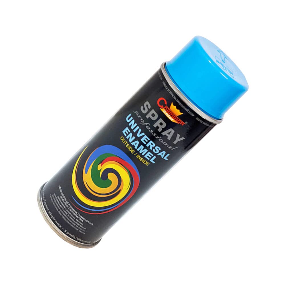 400 mL Sky Blue (RAL 5015) Universal Gloss Enamel Spray Paint - Fast Drying High Shine Finish with Strong Coverage - for Metal, Wood, Plaster and Selected Plastics, Indoor and Outdoor Use