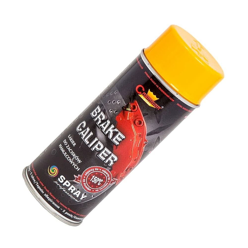 400 mL Yellow Brake Caliper Spray Paint - High Temperature Coating up to 150°C for Calipers & Brake Drums - Helps Protect from Corrosion and Chemicals, Abrasion Resistant Finish for Car, Motorbike