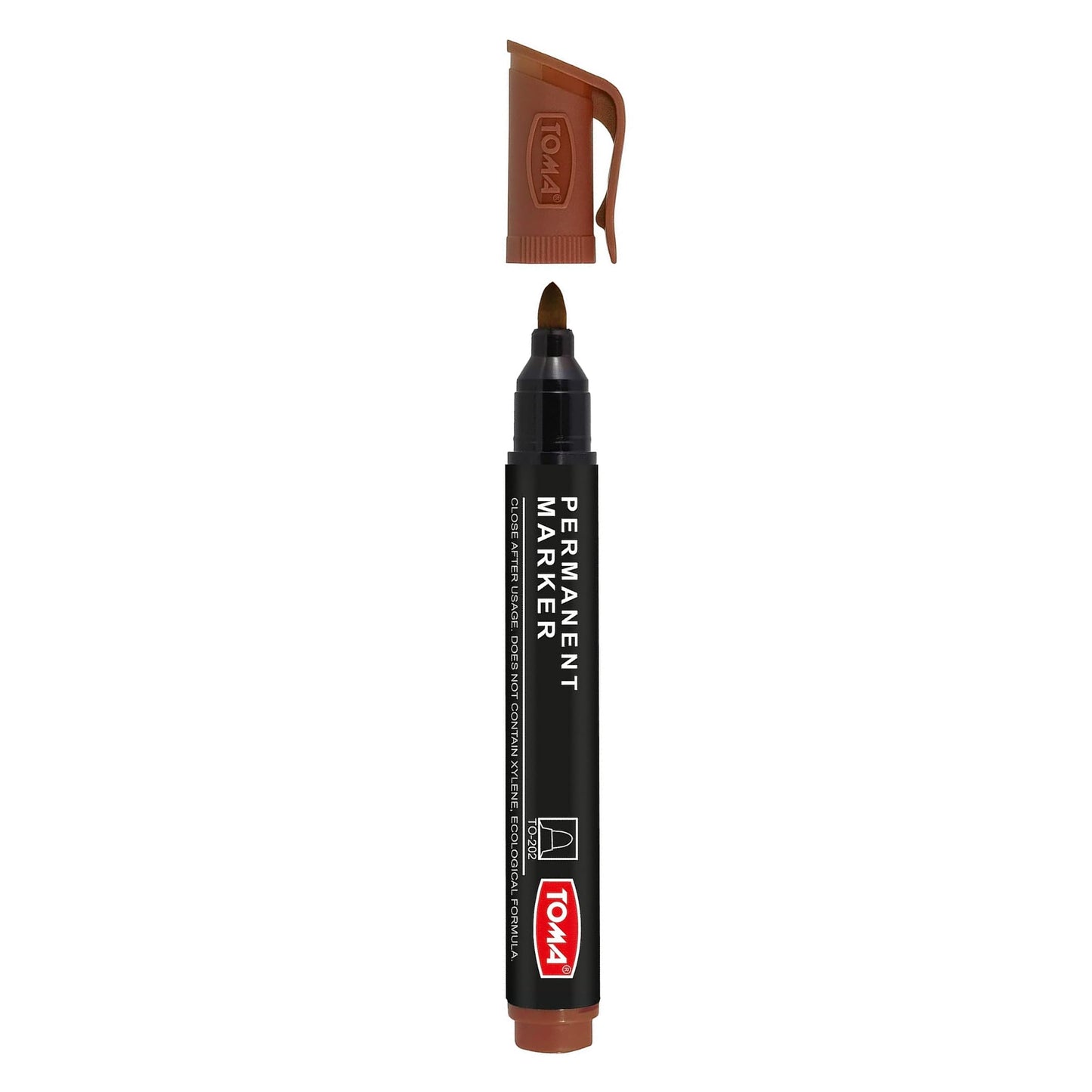 Brown Permanent Marker Pen - Waterproof 2.0 mm Fibre Tip - Durable Writing Marker for Cardboard, Plastic, Metal, Glass, Wood