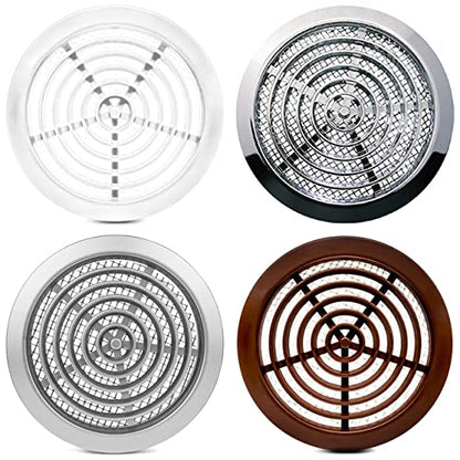 White Mini Round Air Vent Grille 80mm with Flange and Fly Screen Ventilation Cover