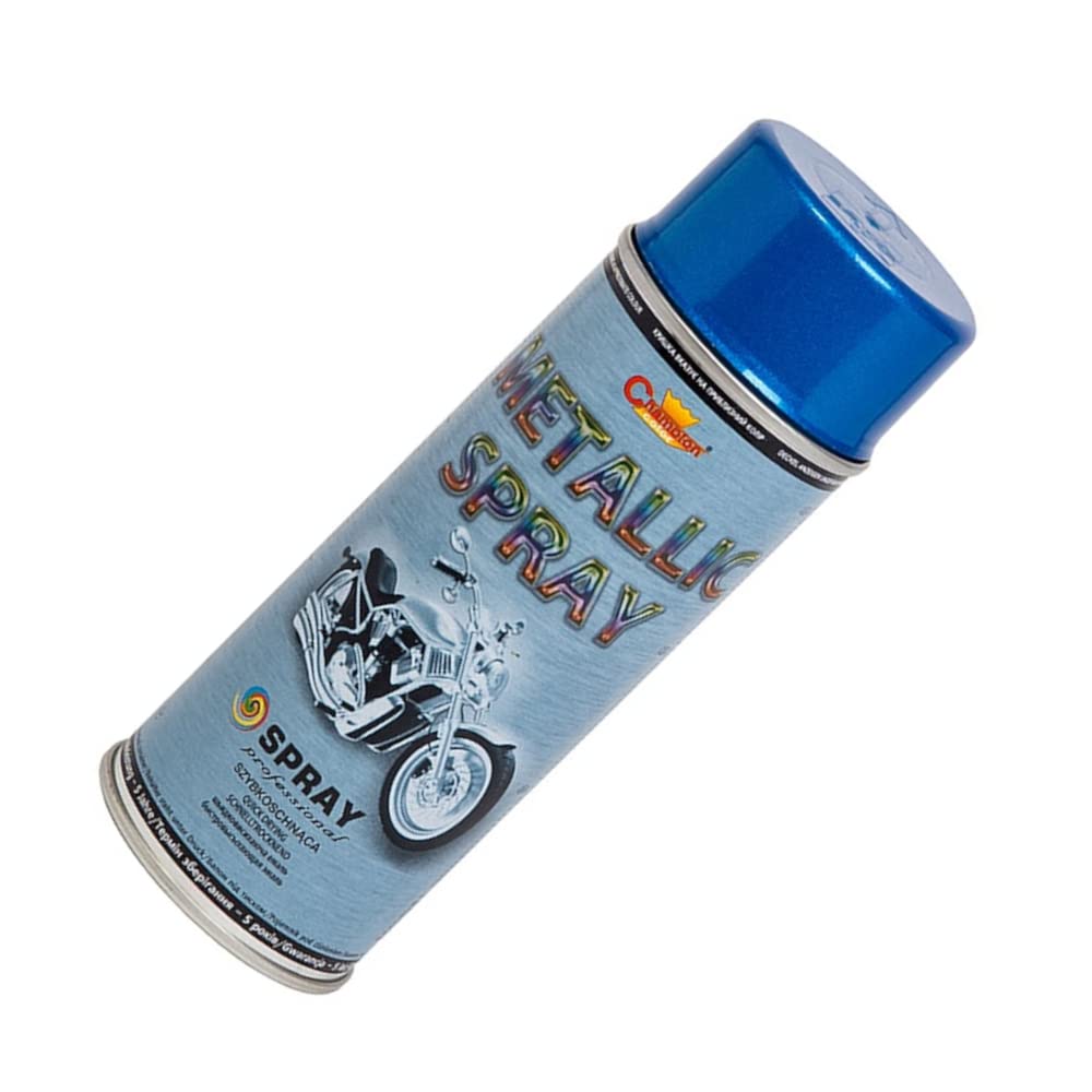 400 mL Blue Metallic Acrylic Spray Paint - Shimmer Finish with Deep Colour Effect for Alloy Wheels, Hub Caps, Car Body Parts, Motorbike, Bicycle Components - for Metal, Aluminium, Wood, DIY