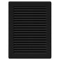 Black Louvred Wall Vent Grille with Flyscreen and Screw Covers, 180 x 250 mm, Air Ventilation Duct Cover with Flat Back