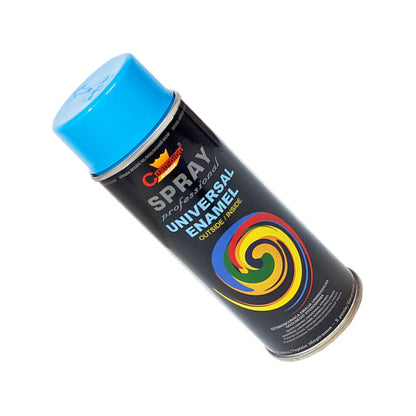 2 x 400 mL Sky Blue (RAL 5015) Universal Gloss Enamel Spray Paint - Fast Drying High Shine Finish with Strong Coverage - for Metal, Wood, Plaster and Selected Plastics, Indoor and Outdoor Use