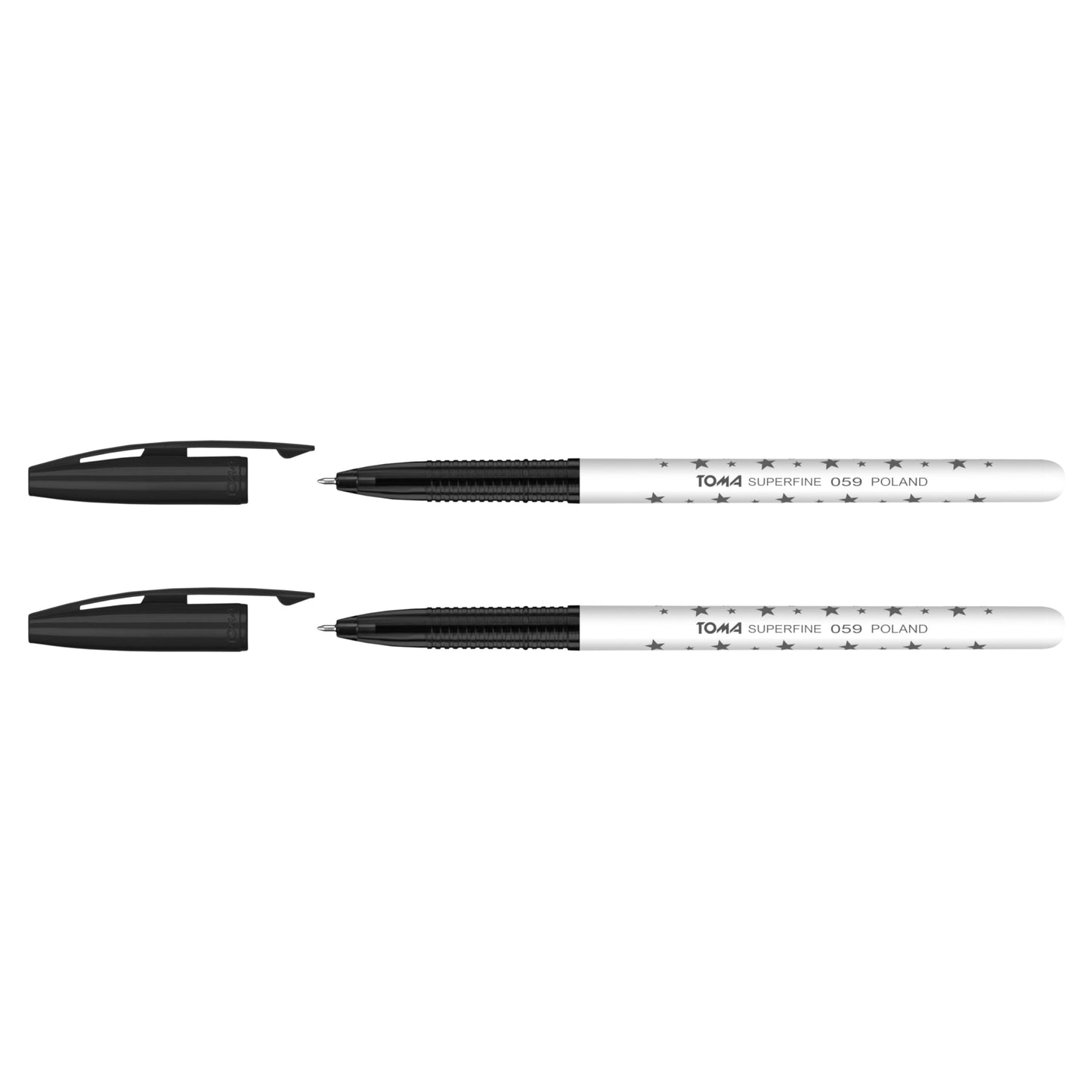Ballpoint Pens, Smudge Free Ballpoint Pens, Extra Fine Point 0.5 mm, Ideal for School, Office, Everyday Use (Black, 2 Pens)