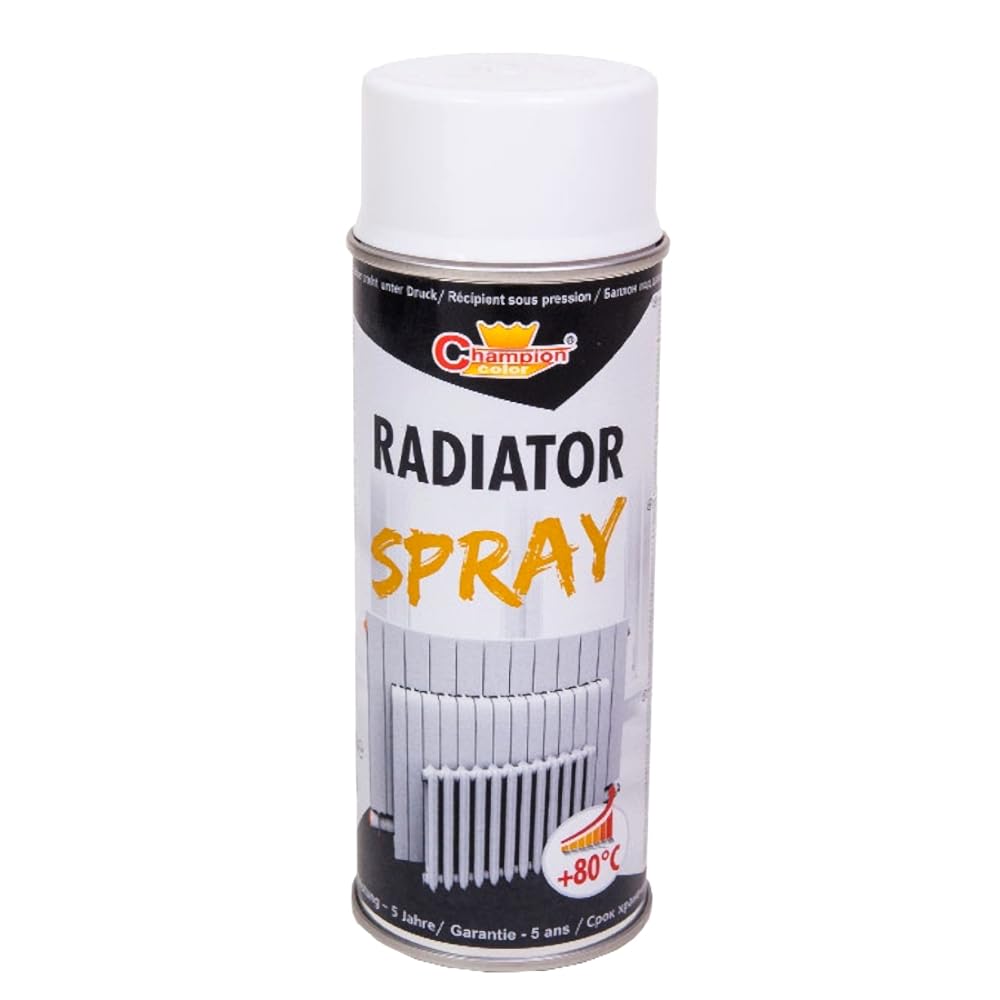 2 x 400 mL White Heat-Resistant Enamel Spray Paint Up to 80°C - Metal Paint for Radiators, Central Heating Pipes, Boilers, Hot Water Tanks - for Steel, Aluminium, Cast Iron, Copper Alloys