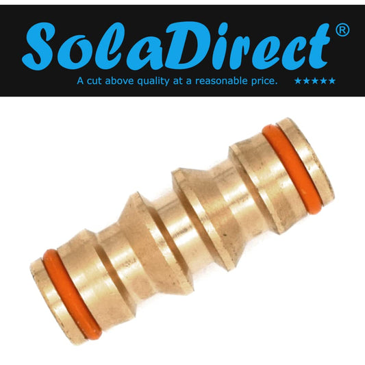 Brass Double Male Hose Connector Coupler Extender for Join Garden Hose Pipe Tube (Pack of 1)