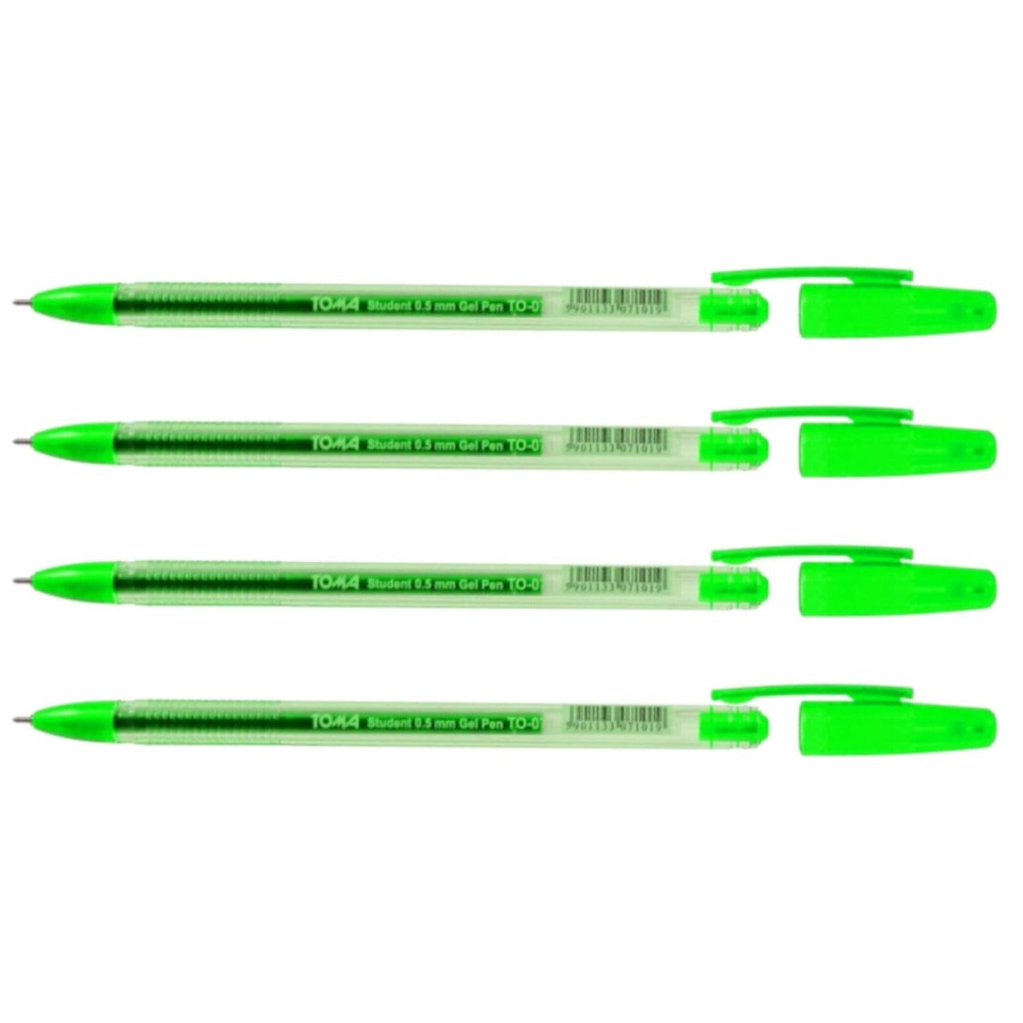 Ballpoint Pens, Gel Ink Ballpoint Pens, Smudge Free, Extra Fine Point 0.5 mm, Ideal for School, Office (Green, 4 Pens)
