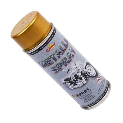 2 x 400 mL Gold Metallic Acrylic Spray Paint - Shimmer Finish with Deep Colour Effect for Alloy Wheels, Hub Caps, Car Body Parts, Motorbike, Bicycle Components - for Metal, Aluminium, Wood, DIY