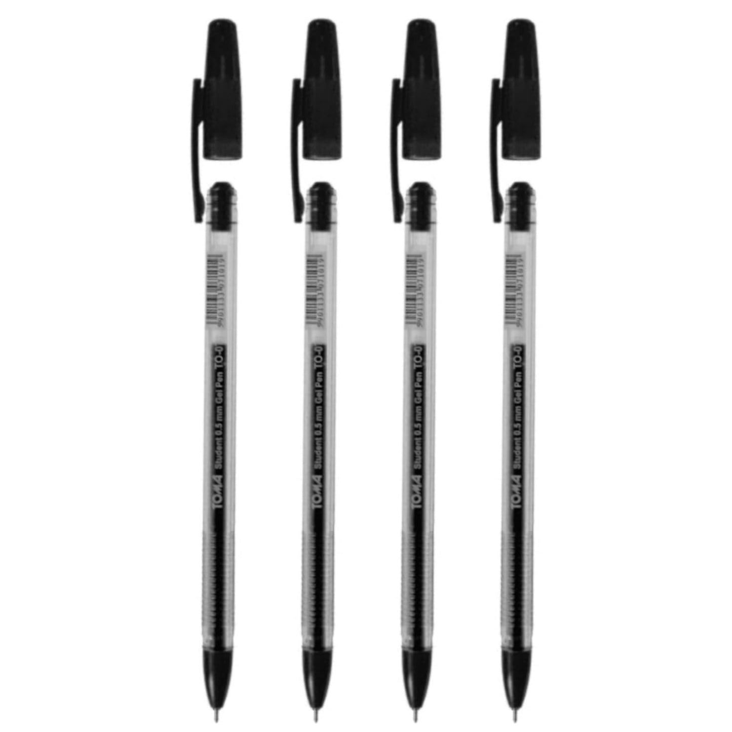 Ballpoint Pens, Gel Ink Ballpoint Pens, Smudge Free, Extra Fine Point 0.5 mm, Ideal for School, Office (Black, 4 Pens)