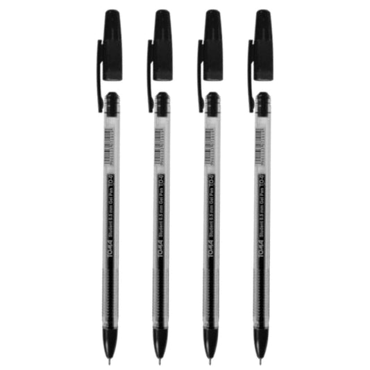 Ballpoint Pens, Gel Ink Ballpoint Pens, Smudge Free, Extra Fine Point 0.5 mm, Ideal for School, Office (Black, 4 Pens)