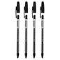 Ballpoint Pens, Gel Ink Ballpoint Pens, Smudge Free, Extra Fine Point 0.5 mm, Ideal for School, Office (Black, 4 Pens)