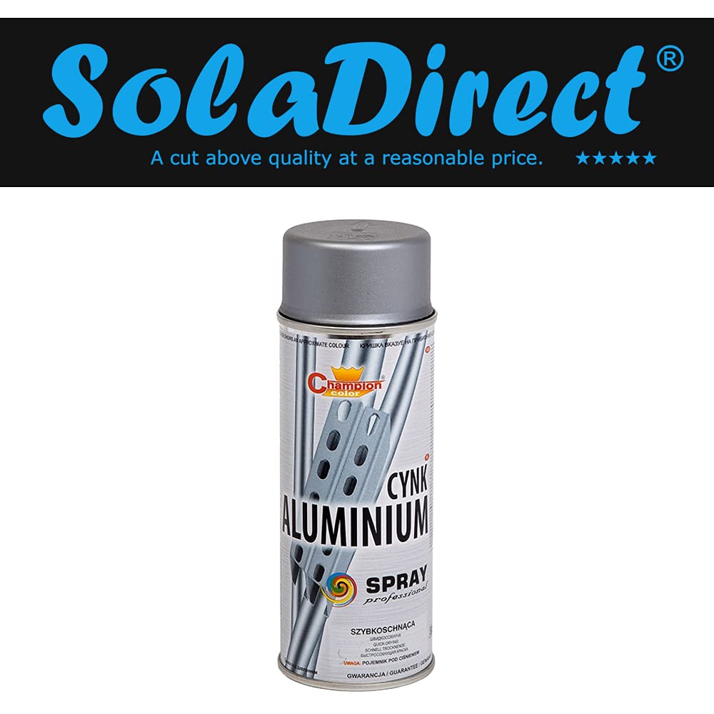 400 mL Zinc Aluminium Spray Paint for Galvanised Steel - Protective and Renovation Coating with Metallic Finish - for Gutters, Roofs, Sills, Fences, Pipes, Steelwork, Suitable for Dry Indoor Areas
