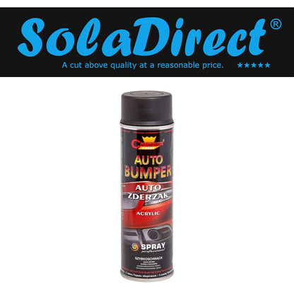 500 mL Black Plastic Bumper Paint Acrylic Spray Fast Drying - for PP and ABS Car Trim, Dashboards, Spoilers - High Adhesion, Even Finish for Plastic Parts, Suitable for Renovation, Customisation