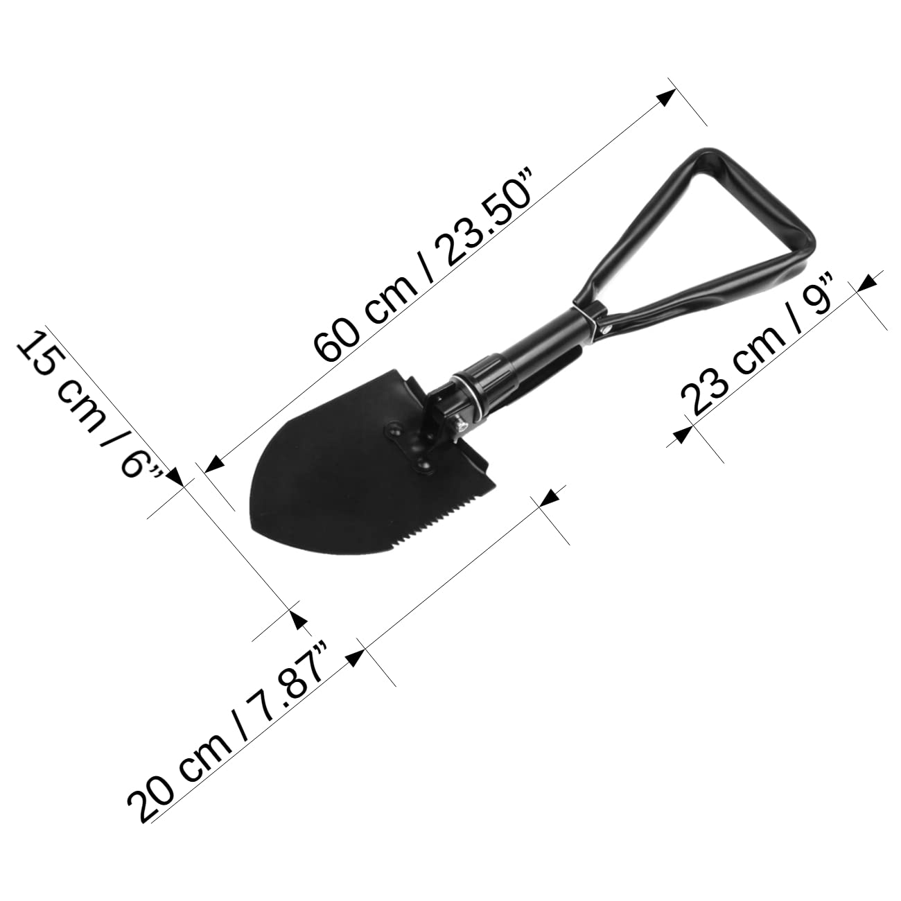 Folding Shovel Pick Spade Digging Multifunctional 3 in 1 Compact Lightweight Outdoor Camping Garden Tool with Carrier Pouch