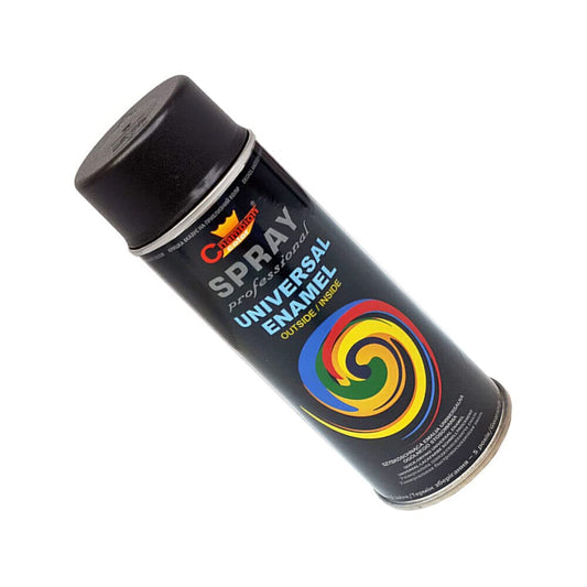 400 mL Jet Black Matt (RAL 9005) Universal Gloss Enamel Spray Paint - Fast Drying High Shine Finish with Strong Coverage - for Metal, Wood, Plaster and Selected Plastics, Indoor and Outdoor Use