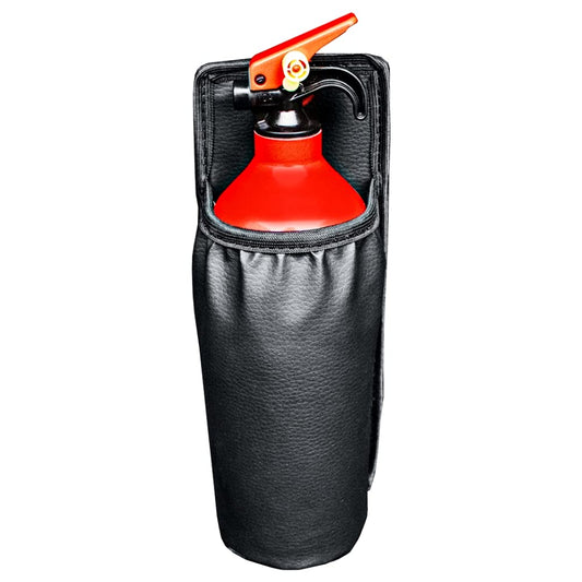 Fire Extinguisher Holder Only Universal Car Fire Extinguisher Cover Bag, Faux Leather, Easy Install with Hook & Loop Self Fastener