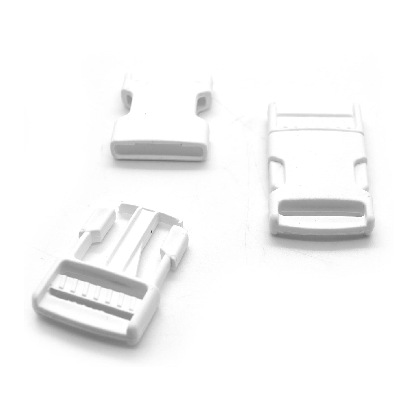 Side Release Buckles Clips for 25 mm / 1 in Webbing, Luggage, Back Pack / Rucksack, Straps (White, 2 pieces)