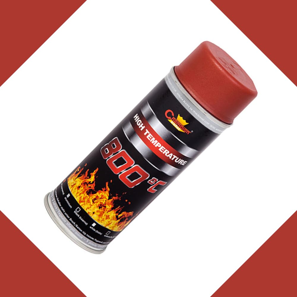 2 x 400 mL Red Heat-Resistant Enamel Paint Silicone-Based Up to 800 C - High Temperature Metal Coating