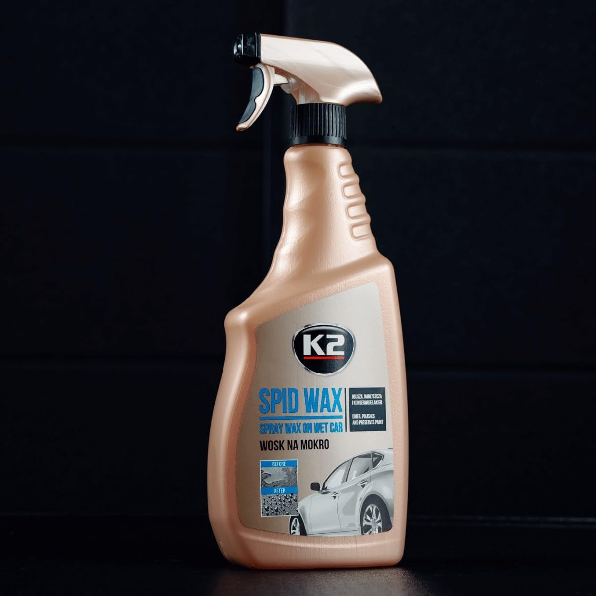 K2 Spid Wax 750ml Synthetic Spray Wax - Wet Drying Wax and Quick Detailer for Car Paint
