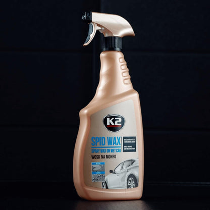K2 Spid Wax 750ml Synthetic Spray Wax - Wet Drying Wax and Quick Detailer for Car Paint