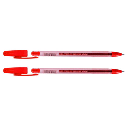 Ballpoint Pens, Gel Ink Ballpoint Pens, Smudge Free, Extra Fine Point 0.5 mm, Ideal for School, Office (Red, 2 Pens)