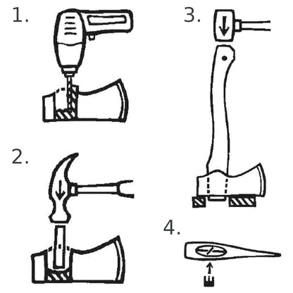 Hammer Wedge Set, Shaft Wedges, 5 pcs - 1 of Each Size, Made of Metal with a Serrated Structure