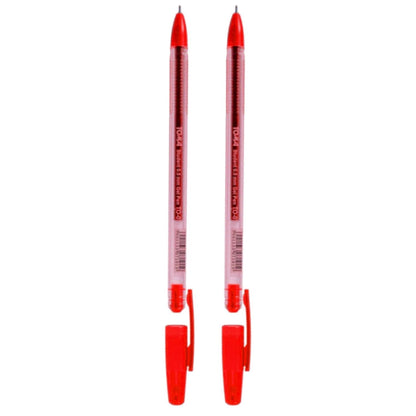 Ballpoint Pens, Gel Ink Ballpoint Pens, Smudge Free, Extra Fine Point 0.5 mm, Ideal for School, Office (Red, 2 Pens)