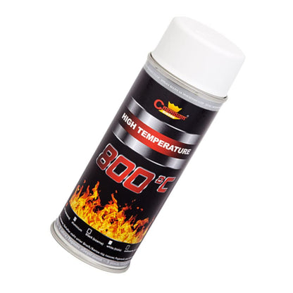 400 mL White RAL 9003 Heat-Resistant Enamel Paint Silicone-Based Up to 800 C - High Temperature Metal Coating